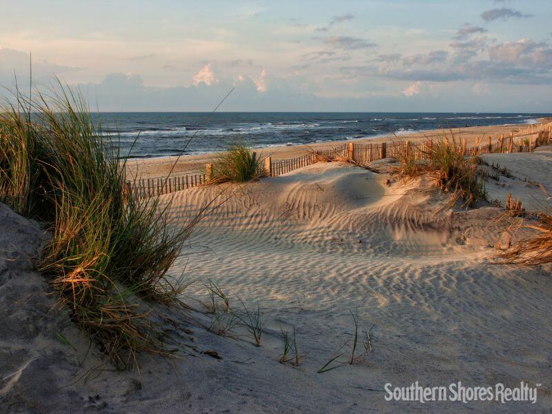 Outer Banks beach and coastal dunes Outer Banks sand dunes and beachfront along the North Carolina coast